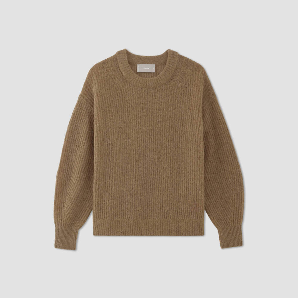 Everlane Crew Neck Sweater in Camel Brown